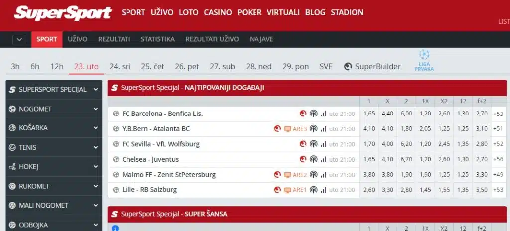 SuperSport dizajn - dežurne poslovnice SuperSporta