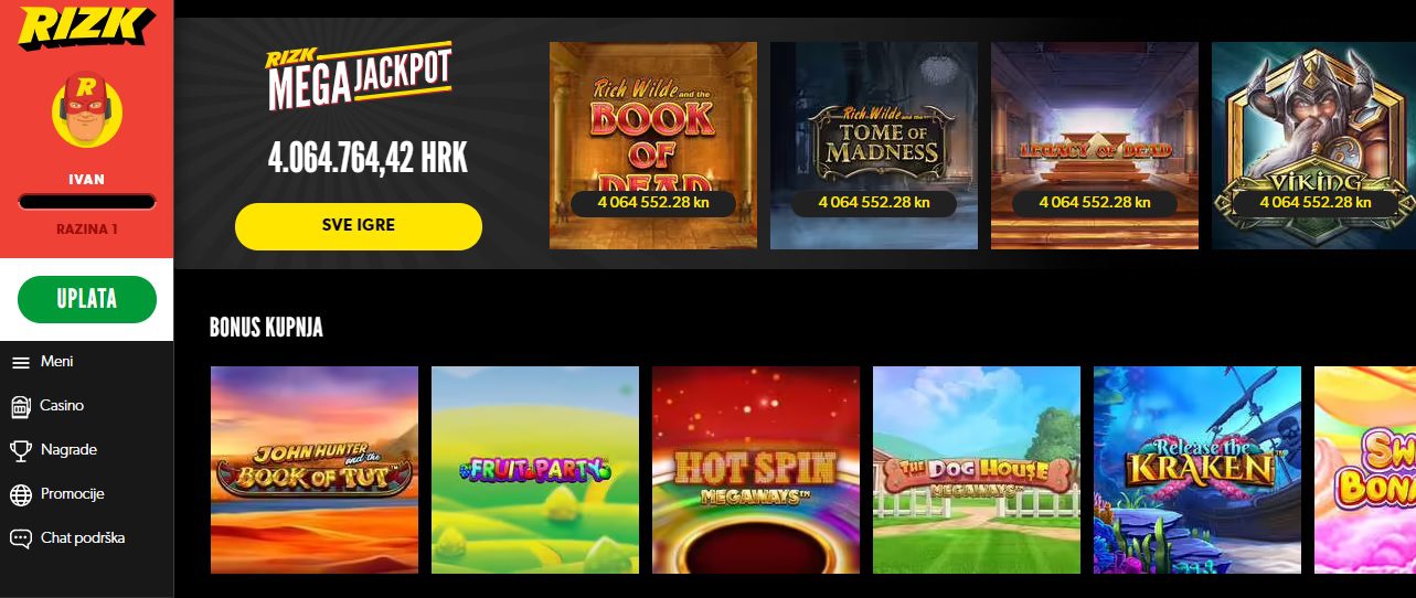 Rizk Casino dizajn