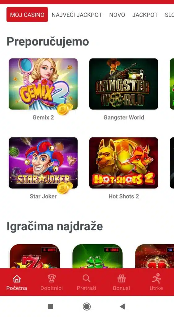 SuperSport Casino aplikacija