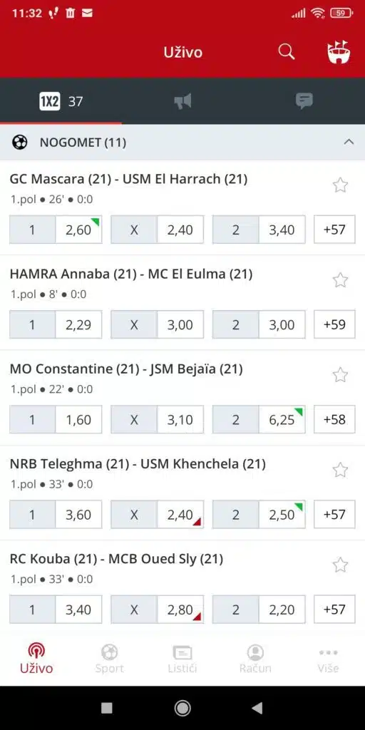 SuperSport aplikacija naslovna