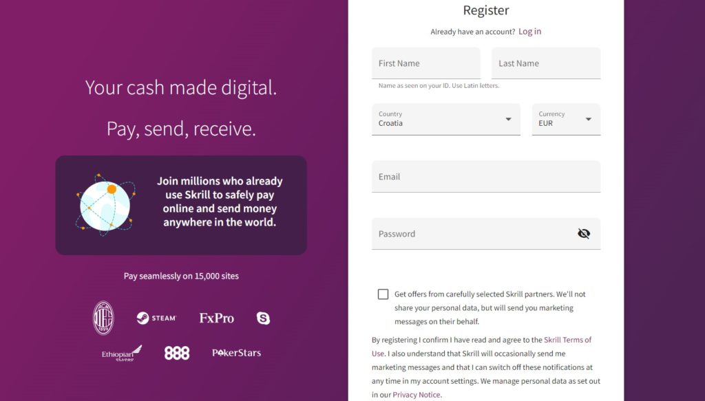 Skrill registracija
