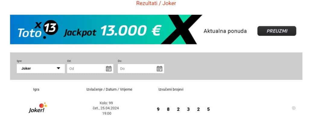 Joker broj