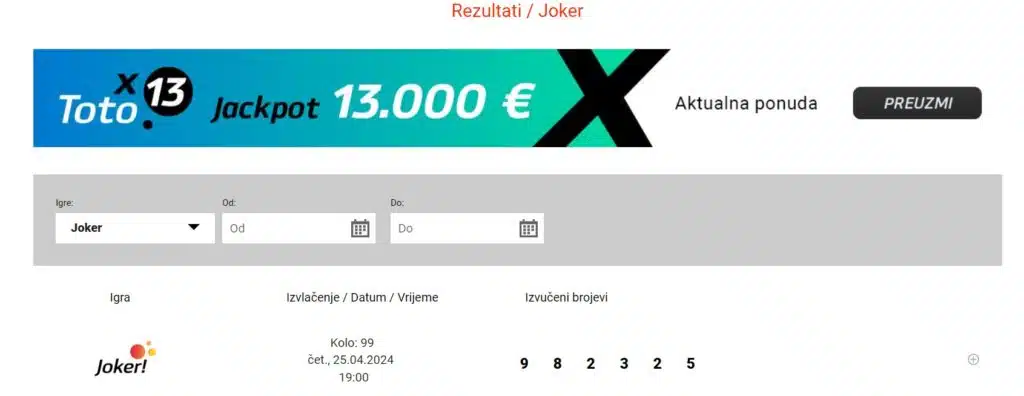 Joker broj
