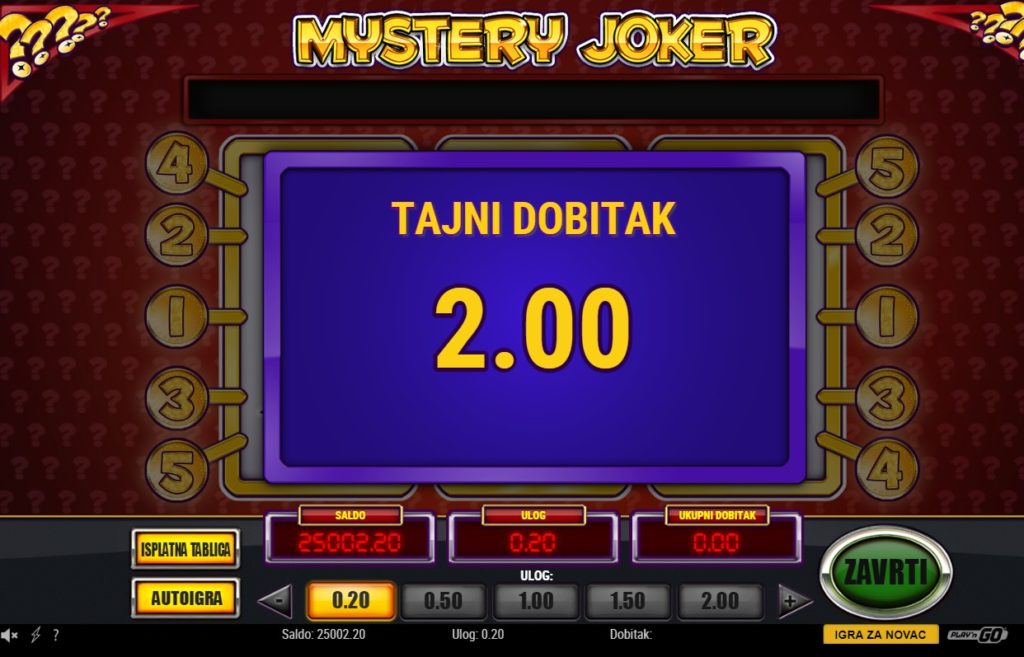 Mystery Joker tajni dobitak
