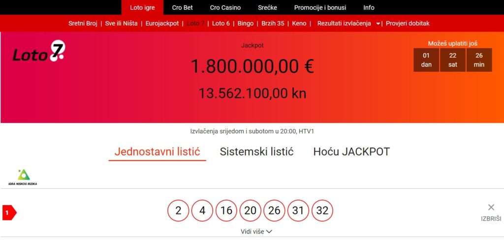 Loto 7 jackpot